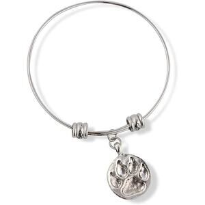 Dog Paw Print Fancy Pet Charm Bangle